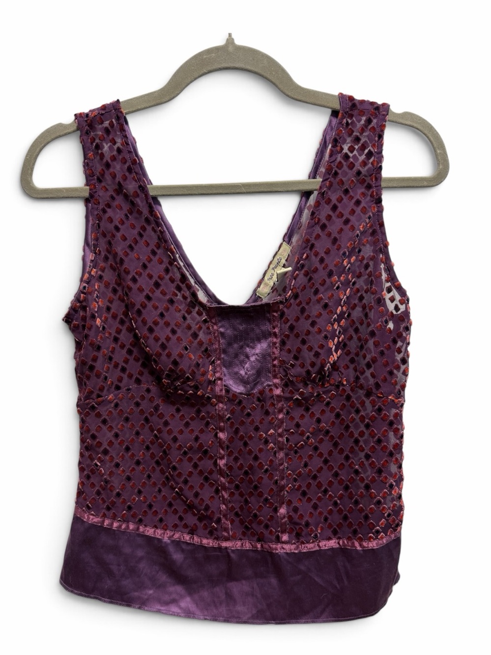 Free People Plum Lace Tank Top Boho Size 6